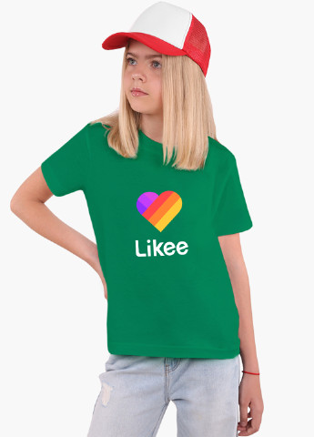 Зеленая демисезонная футболка детская лайк (likee)(9224-1041) MobiPrint