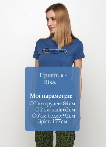 Синяя летняя футболка Bershka