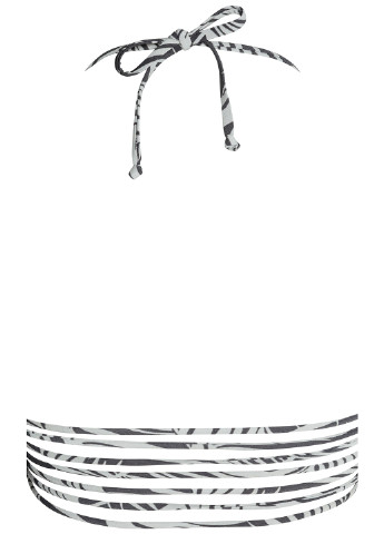 Купальный лиф H&M бандо рисунок серый пляжный полиамид