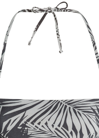 Купальный лиф H&M бандо рисунок серый пляжный полиамид