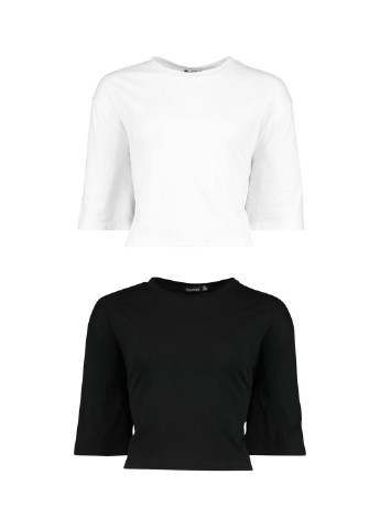 Черно-белая летняя футболка (2 шт.) Boohoo