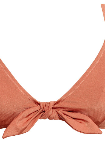 Купальный лиф H&M бикини однотонный терракотовый пляжный полиамид