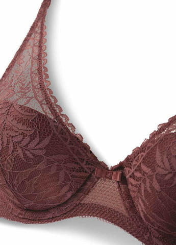 Коричневий бралетт бюстгальтер C&A з кісточками поліамід, мереживо