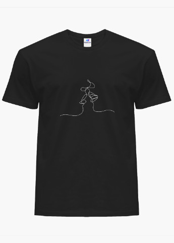 Чорна демісезон футболка жіноча контурний мінімалізм (contour minimalism) (8976-1360) xxl MobiPrint