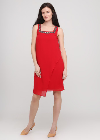 Красное коктейльное платье Ashley Brooke однотонное