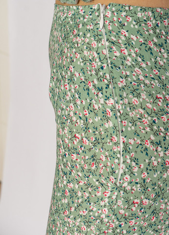 Оливковая кэжуал цветочной расцветки юбка Time of Style