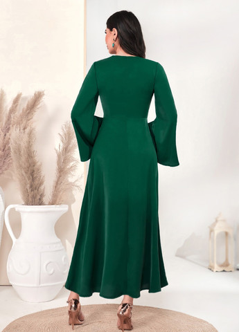 Темно-зелена кежуал сукня кльош SHEIN однотонна