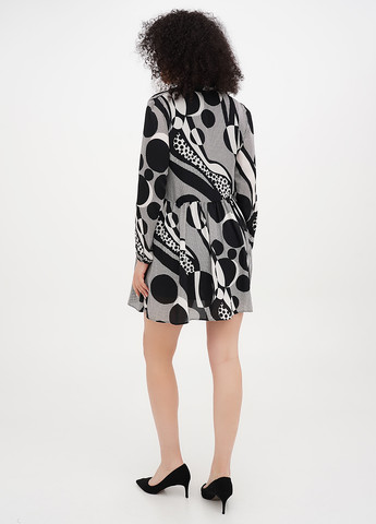 Черно-белое кэжуал платье а-силуэт Imperial с геометрическим узором