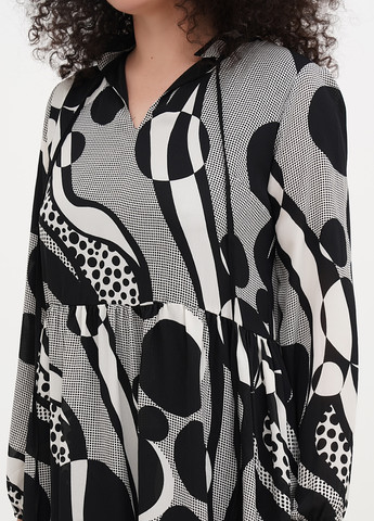 Черно-белое кэжуал платье а-силуэт Imperial с геометрическим узором