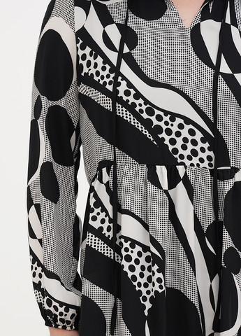 Черно-белое кэжуал платье а-силуэт Imperial с геометрическим узором