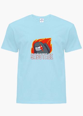 Блакитна демісезонна футболка дитяча амонг ас (sabotage among us) (9224-2426) MobiPrint