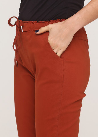 Терракотовые кэжуал демисезонные зауженные брюки Made in Italy