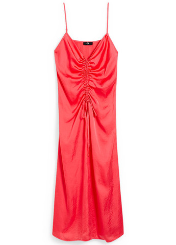 Коралловое кэжуал платье а-силуэт C&A однотонное