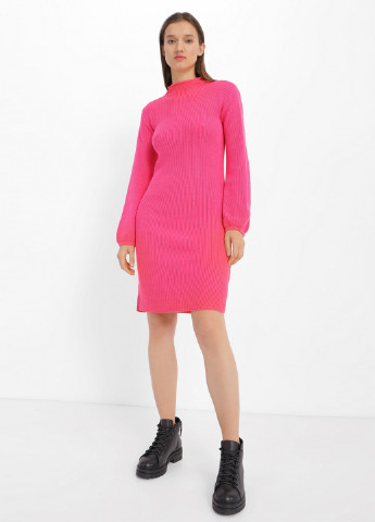 Розовое кэжуал платье платье-свитер, футляр Sewel однотонное