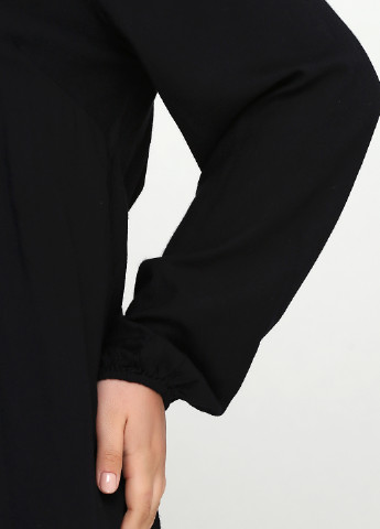 Туника Adia Fashion с длинным рукавом однотонная чёрная кэжуал