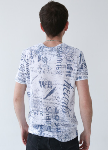 Белая футболка мужская белая тонкая с надписями Bagarda