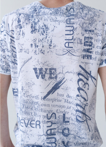 Белая футболка мужская белая тонкая с надписями Bagarda