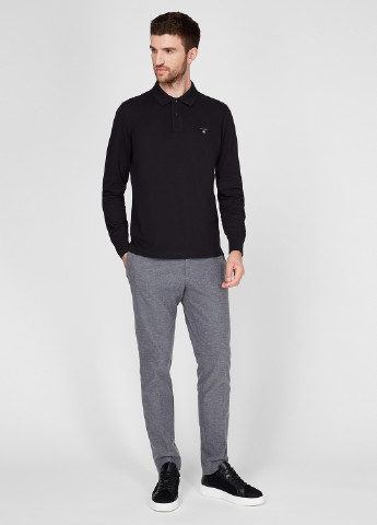 Черная футболка-поло для мужчин Gant с логотипом