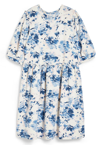 Молочное кэжуал платье C&A с цветочным принтом