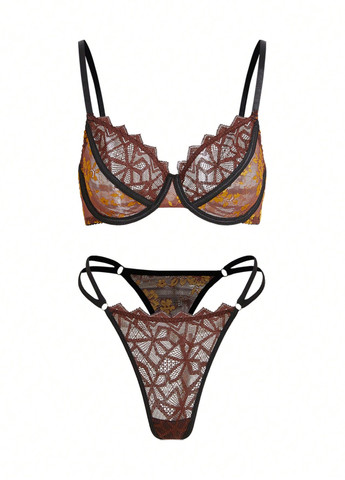 Комбинированный демисезонный комплект (бюстгальтер, трусики) SHEIN