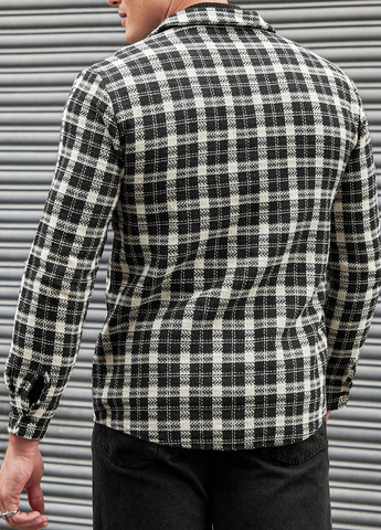 Черно-белая кэжуал рубашка в клетку SHEIN