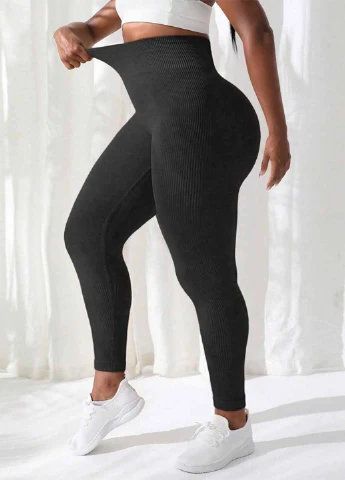 Черные демисезонные леггинсы SHEIN