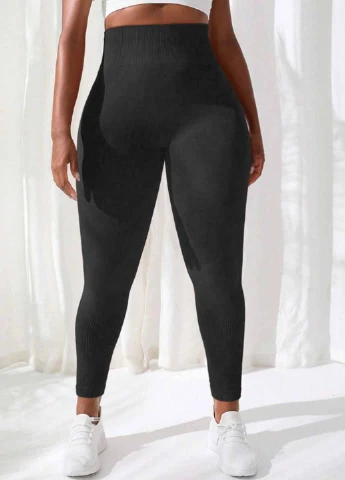 Черные демисезонные леггинсы SHEIN