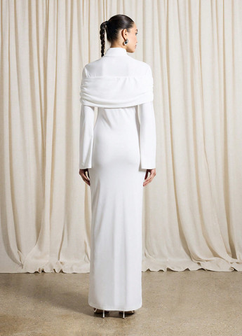 Белое вечернее, кэжуал платье платье-водолазка SHEIN однотонное