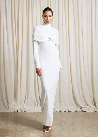 Белое вечернее, кэжуал платье платье-водолазка SHEIN однотонное