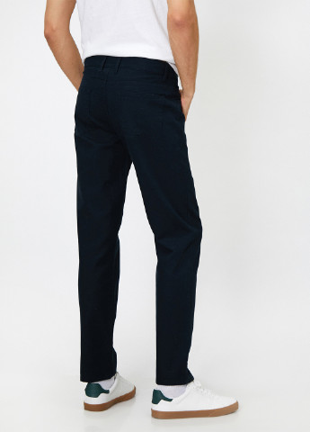 Темно-синие кэжуал демисезонные прямые брюки KOTON