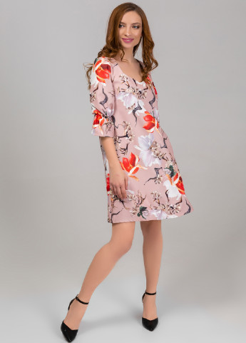 Бежевое кэжуал платье Azuri с цветочным принтом
