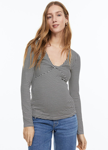 Чорно-білий демісезонний пуловер для вагітних пуловер H&M