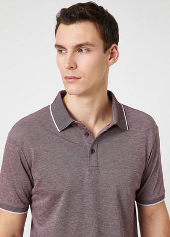 Бордовая футболка-поло для мужчин KOTON меланжевая