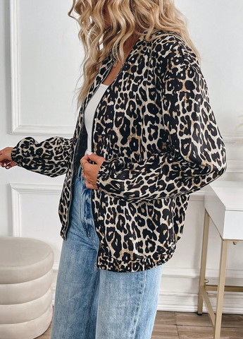 Бомбер SHEIN бейсбольний на блискавці (366512459)