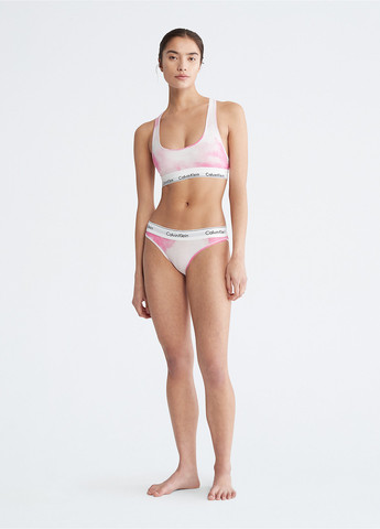 Розовый топ бюстгальтер Calvin Klein без косточек трикотаж, хлопок