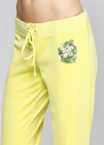 Желтые кэжуал демисезонные прямые брюки Juicy Couture