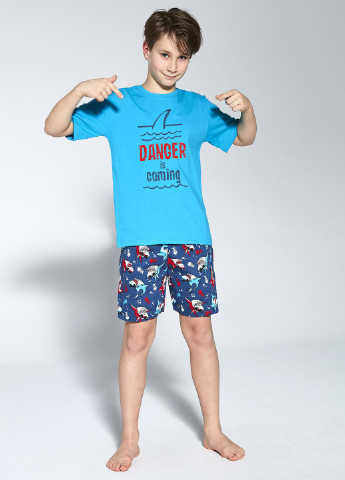 Темно-бірюзова піжама для хлопчиків-підлітків 94 danger 158-164 бірюзово-синій 790-21 Cornette