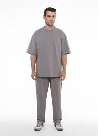 Серые кэжуал демисезонные прямые брюки Promin