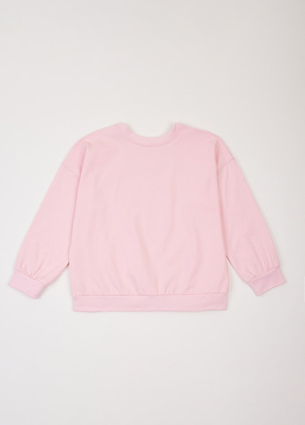 Фламинго свитшот однотонный розовый кэжуал хлопок, стрейч кулир