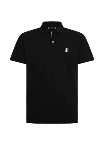 Черная футболка-поло для мужчин Tommy Hilfiger с логотипом