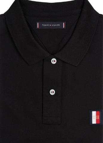 Черная футболка-поло для мужчин Tommy Hilfiger с логотипом