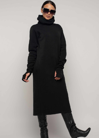Черное кэжуал платье монти пл 0719 черный Ри Мари однотонное