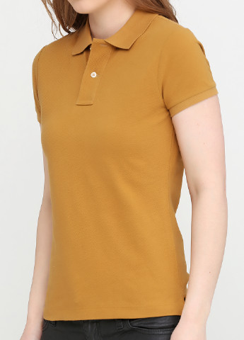 Горчичная женская футболка-поло Ralph Lauren однотонная