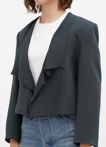 Серо-зеленый женский жакет Sassofono однотонный - демисезонный