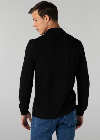 Черная футболка-поло для мужчин Lacoste однотонная