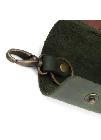 Чоловічий подарунковий набір в коробці №46 зелений (ключниця, обкладинка на документи і паспорт) HandyCover (227723569)