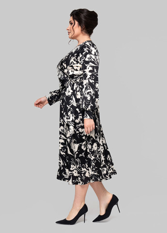 Чорно-білий кежуал сукня на запах A'll Posa з квітковим принтом