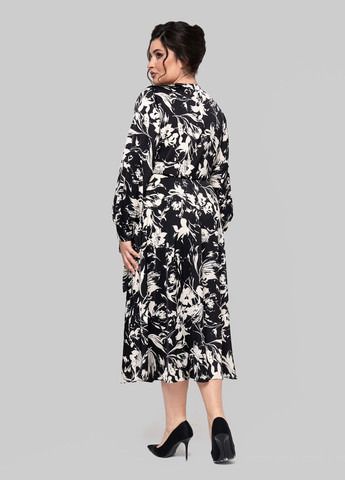 Чорно-білий кежуал сукня на запах A'll Posa з квітковим принтом