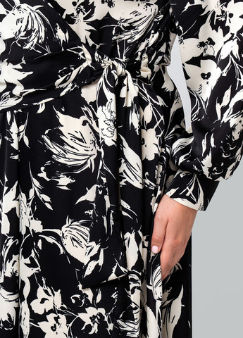 Чорно-білий кежуал сукня на запах A'll Posa з квітковим принтом