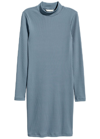 Серо-голубое кэжуал платье платье-водолазка H&M однотонное